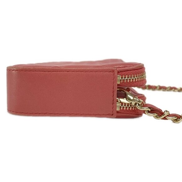 Auth CHANEL Matelasse / Diamond CC - Pink Lambskin Other Style Wallet - Picture 10 of 13